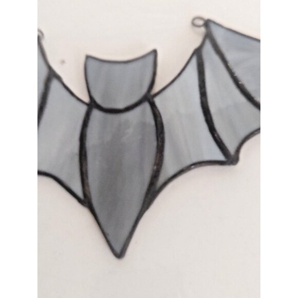 Hand Made Stained Glass Witchy Bat Suncatcher 7" x 5" - Picture 3 of 9